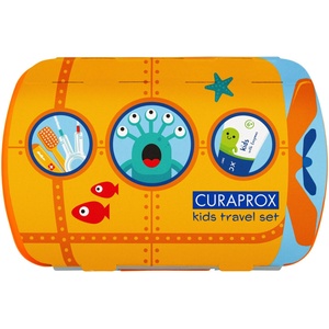 CURAPROX Детски комплект за път със сгъваема четка, оранжев