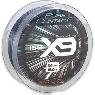 Saenger Iron Claw šnúra Pure Contact X9 sivá 150m 0,13mm