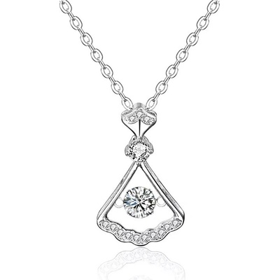 Royal Fashion Strieborný náhrdelník HA-XMZ007-SILVER-MOISSANITE-ZIRCON