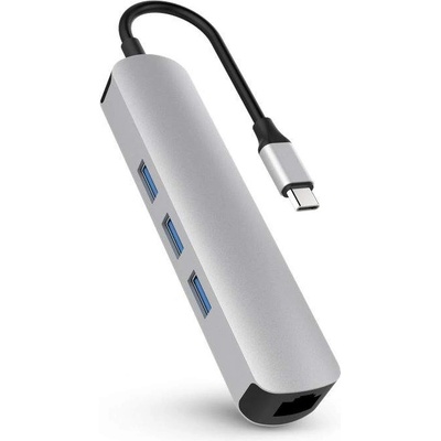 HYPER by Sanho HyperDrive 6-in-1 USB-C Hub - мултифункционален хъб за свързване на допълнителна периферия за MacBook Pro и устройства с USB-C (сребрист)