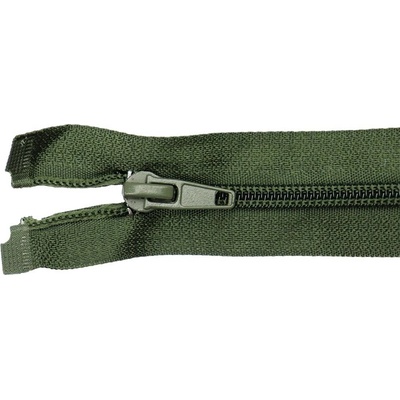 Pro Háčkování Spirálový zip dělitelný 80 cm olivově zelený
