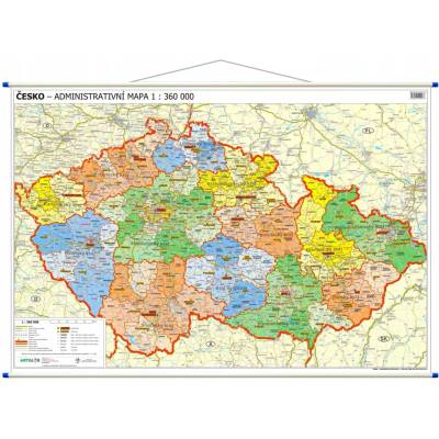 Česká republika - administrativní nástěnná mapa, měřítko 1:360 000, 140 x 100 cm