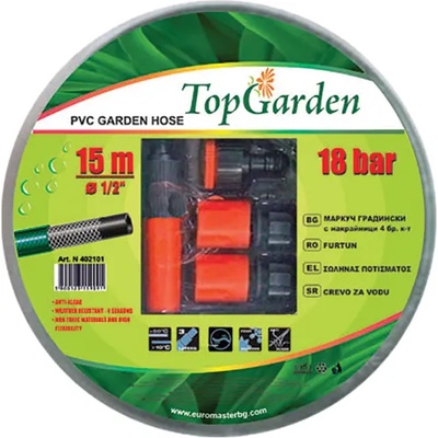 TopGarden МАРКУЧ ЗА ВОДА 1/2"х15м К-Т с 4бр КОНЕКТОРИ (402101)