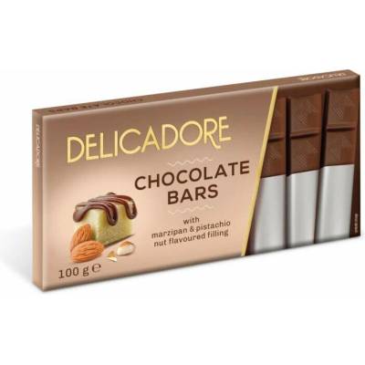 Delicadore chocolate bars marzipan pistachio 100 g