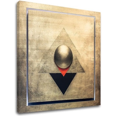 Zlatý dotyk na plátne Symmetry in Gold - 70x70 cm