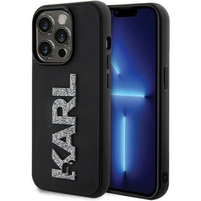 KARL LAGERFELD Кейс Karl Lagerfeld 3D Rubber Glitter Logo за iPhone 15 Pro Max, черен (3666339166625)