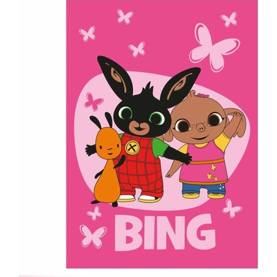 Jerry Fabrics Detská fleecová deka Králiček Bing Butterflies