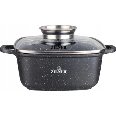 Zilner Hrnec tradiční 4,4 l černý mramorový 24 cm s poklicí
