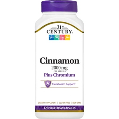 21st Century Cinnamon 2000 mg + Chromium [120 капсули]