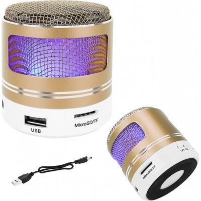 ISO 9097 LED Mini Bluetooth reproduktor zlatá