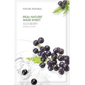 Nature republic Real Nature Acai Berr Sheet Mask - Хидратираща маска за лице с акай 1бр/23мл