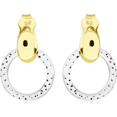 Gemmax Visací kulaté náušnice ze žluto-bílého zlata na puzetu malé GLECN-03439