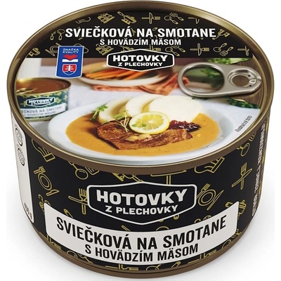 Hotovky z plechovky Svíčková na smetaně s hovězím masem 0,8 kg