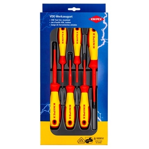 KNIPEX Комплект с 6 бр. отвертки VDE 1000V - 3х PH и 3х PZ, Knipex (K002012V03) - yavor-m