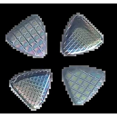 Korálky trojúhelník 16 mm - šupinový vzor platina - sada 4 ks