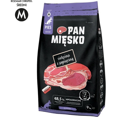 Pan Mięsko Телешко с агнешко М 9 кг (за възрастни кучета)