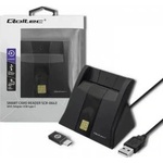 Qoltec Smart chip ID card scanner USB 2.0 Plug&Play vertical