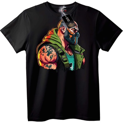 NOONEBRAND Тениска Як Маскиран Воин - 7XL, Black