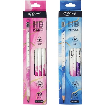 Молив hb триъгълен с гума и линийка yl231312