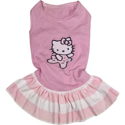 Розова рокля с Hello Kitty мотив