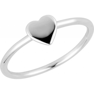 Evolution Group Stříbrný prsten lesklé malé srdíčko 65016