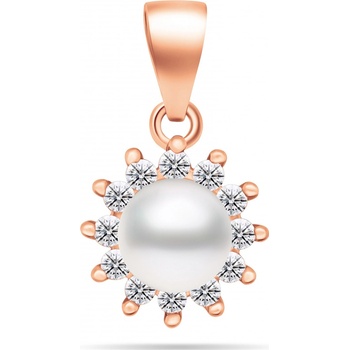 Brilio Silver perlový prívesok so zirkónmi PT88R