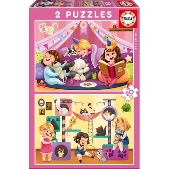 Image 1 of Educa - Puzzle 2x20 Pyjama Party - 40 - 99 piese