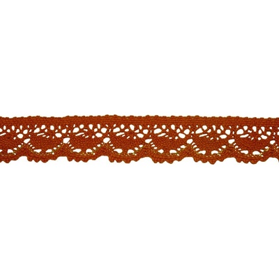 Bavlněná paličkovaná krajka 2025/23mm oranžovo-zlatá/5m