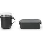 Brabantia Комплект за обяд Brabantia Make&Take 2 части, Dark Grey, чаша и кутия (1006306)