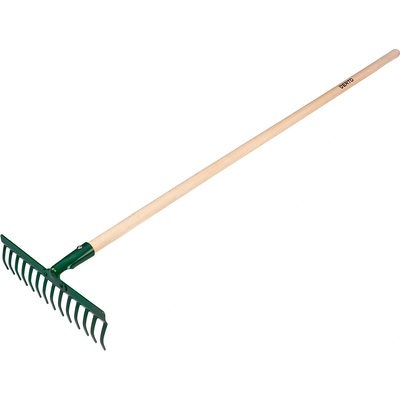 VERTO Универсално право гребло, 14 зъба, нитована глава, дървена дръжка 15g057 (15g057)