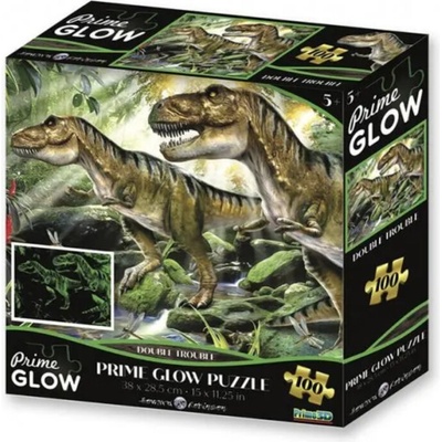 PRIME 3D Puzzle Svítící Dvojitá DINO pohroma 100 ks