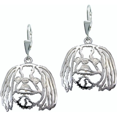 Strieborne Tlapky Japan chin strieborné náušnice 687