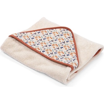 Moulin Roty Кремава памучна бебешка кърпа с качулка 80x80 cm Pomme des Bois - Moulin Roty (675271)