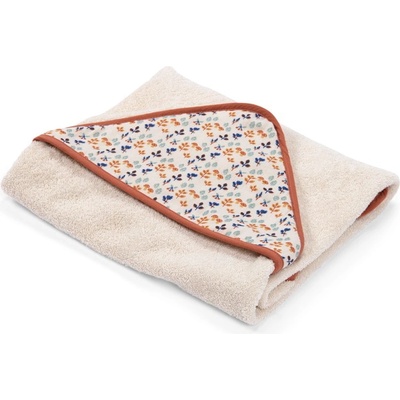 Moulin Roty Кремава памучна бебешка кърпа с качулка 80x80 cm Pomme des Bois - Moulin Roty (675271)