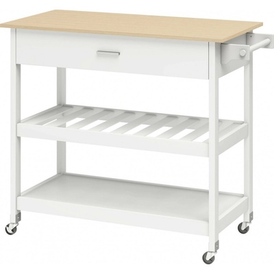 Homcom servírovací vozík se 3 úrovněmi 108,8 x 51 x 92,5 cm bílý