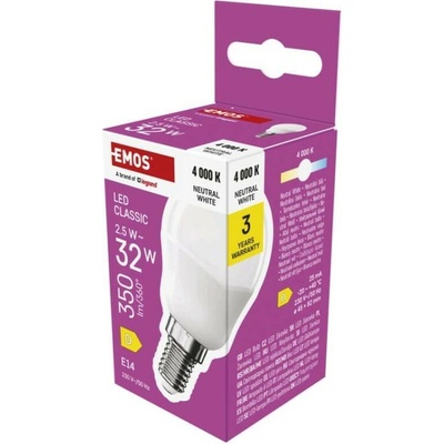 Emos LED žiarovka Classic Mini Globe E14 2,5 W 32 W 350 lm Neutrálna biela ZQ1D13