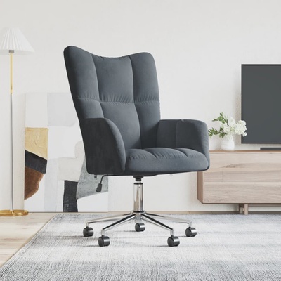 VidaXL 327678 relaxační tmavě šedé samet