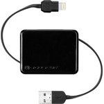 Scosche Разтягащ се Lightning кабел в кутийка 90 см. за iPhone, iPad, iPod с Lightning - Scosche BoltBox Retractable Lightning Charge & Sync Cable (черен) (I2BOXA)