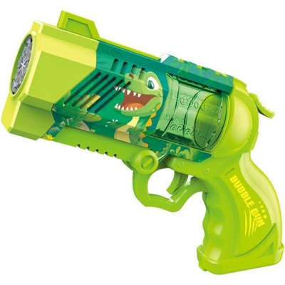 Pištoľ bublifuk dinosaurus zelená so svetlom