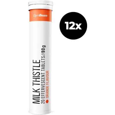 GymBeam Ефервесцентен бял трън 12 x 20 tab портокал