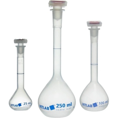 Odměrná baňka s uzávěrem, třída B – 1000 ml, DIN EN ISO 1042