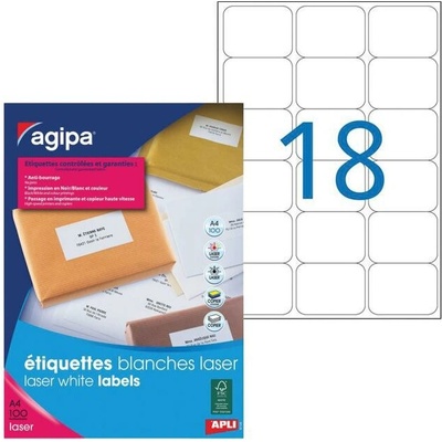 Etikety laser 63,5x46,6mm Agipa A4 100 hárkov