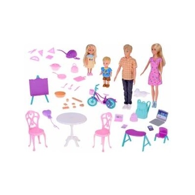 Jokomisiada Anlily Large set DOLL FAMILY Kitchen and furniture + school and work ZA5699