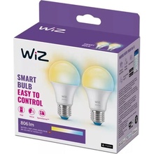 WiZ SET 2x LED žárovka E27 A60 8W 60W 806lm 2700-6500K CRI80 IP20, stmívatelná