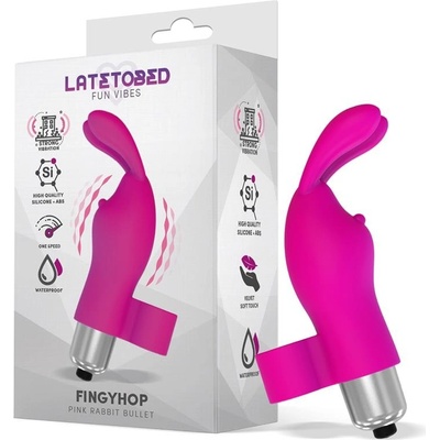 LateToBed Fingyhop Vibrating Bullet with Rabbit Silicone Pink