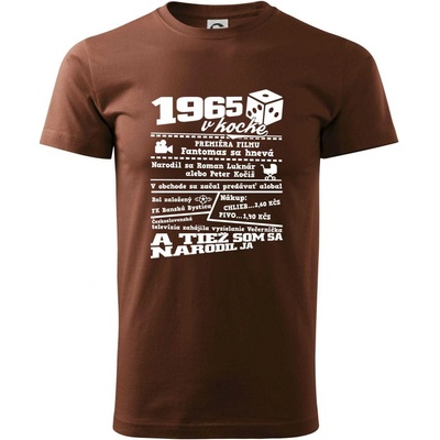 1965 v kocke tričko Čokoládová