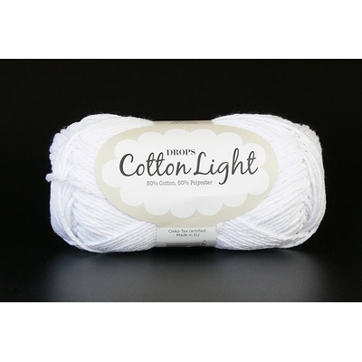 Příze DROPS Cotton light 02 - bílá