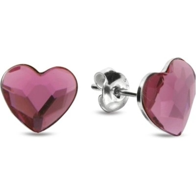 Spark růžové se Swarovski Elements Heart K2808AP Antique Pink