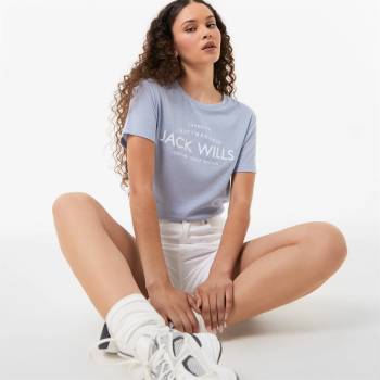 Jack Wills Тениска Jack Wills Forstal Boyfriend T-Shirt - Soft Blue