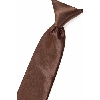 Chlapčenská kravata hnedá lesk